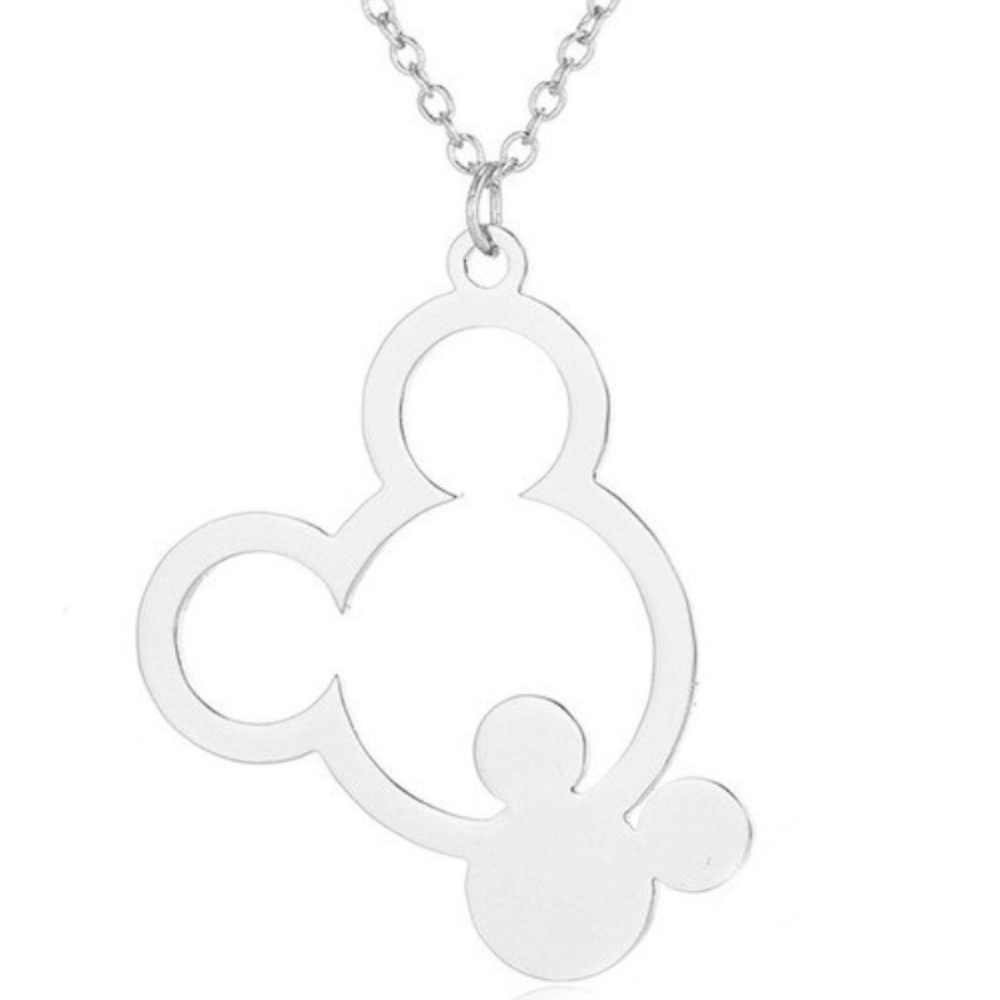 Necklace Minnie and Mickey Silver color